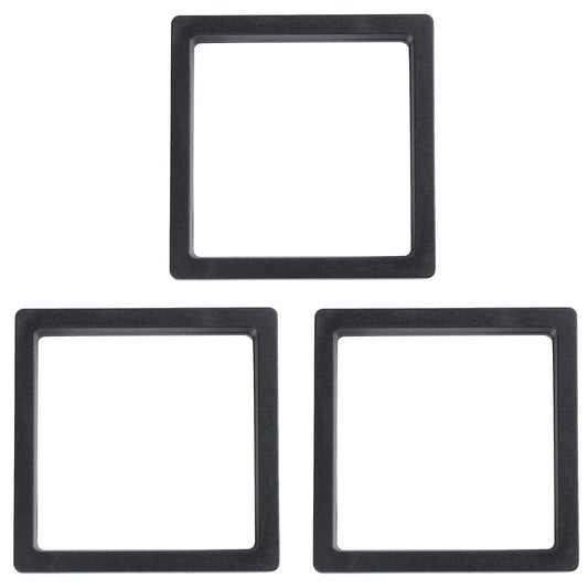 3x Square 3d Albums Floating Frame Display Case,9x9cm(with Base)