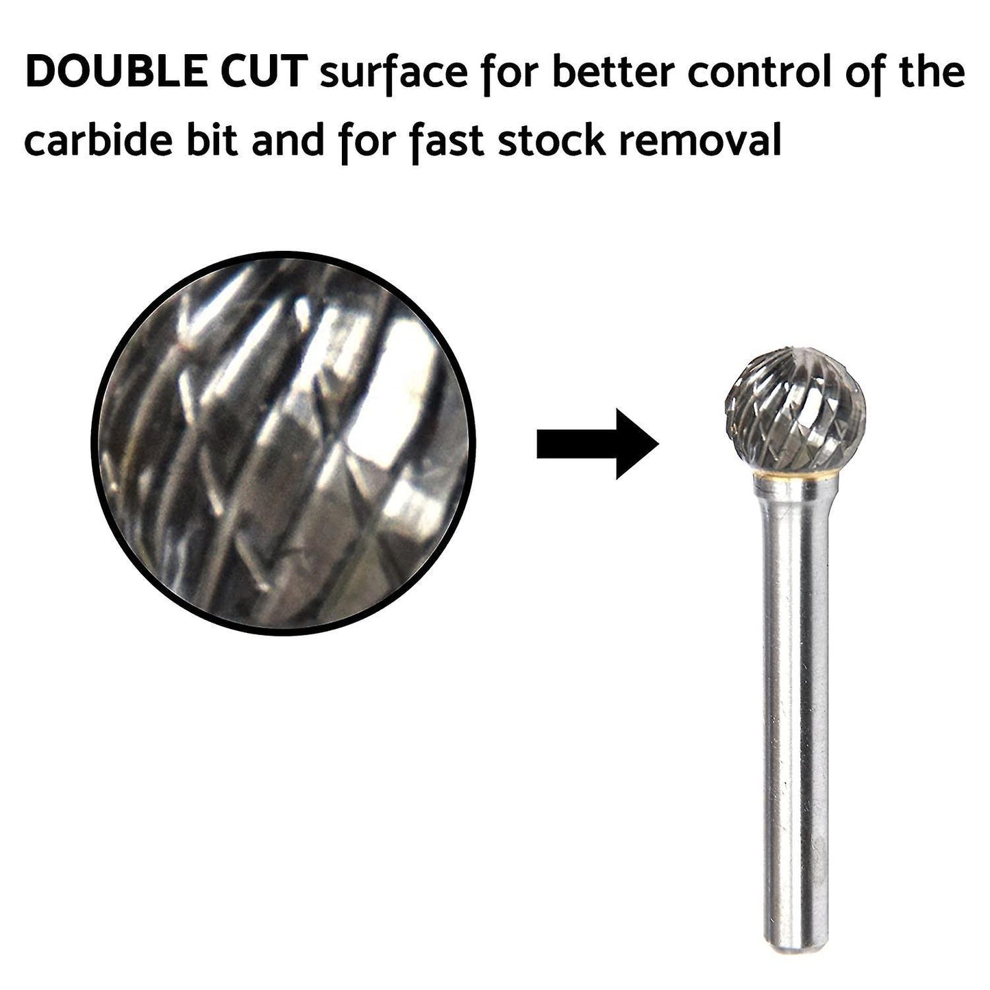 Carbide Burr with 1/4 Inch Shank 12mm Head Diameter Die Grinder Bit