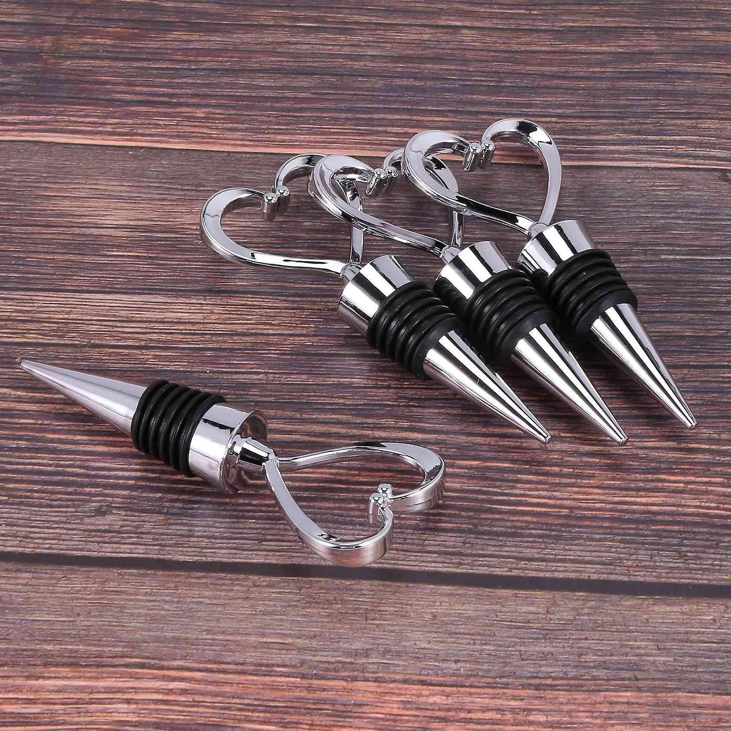4pcs Heart Wine Bottle Stoppers, for Sealing Wine, Beer - Wine Corks
