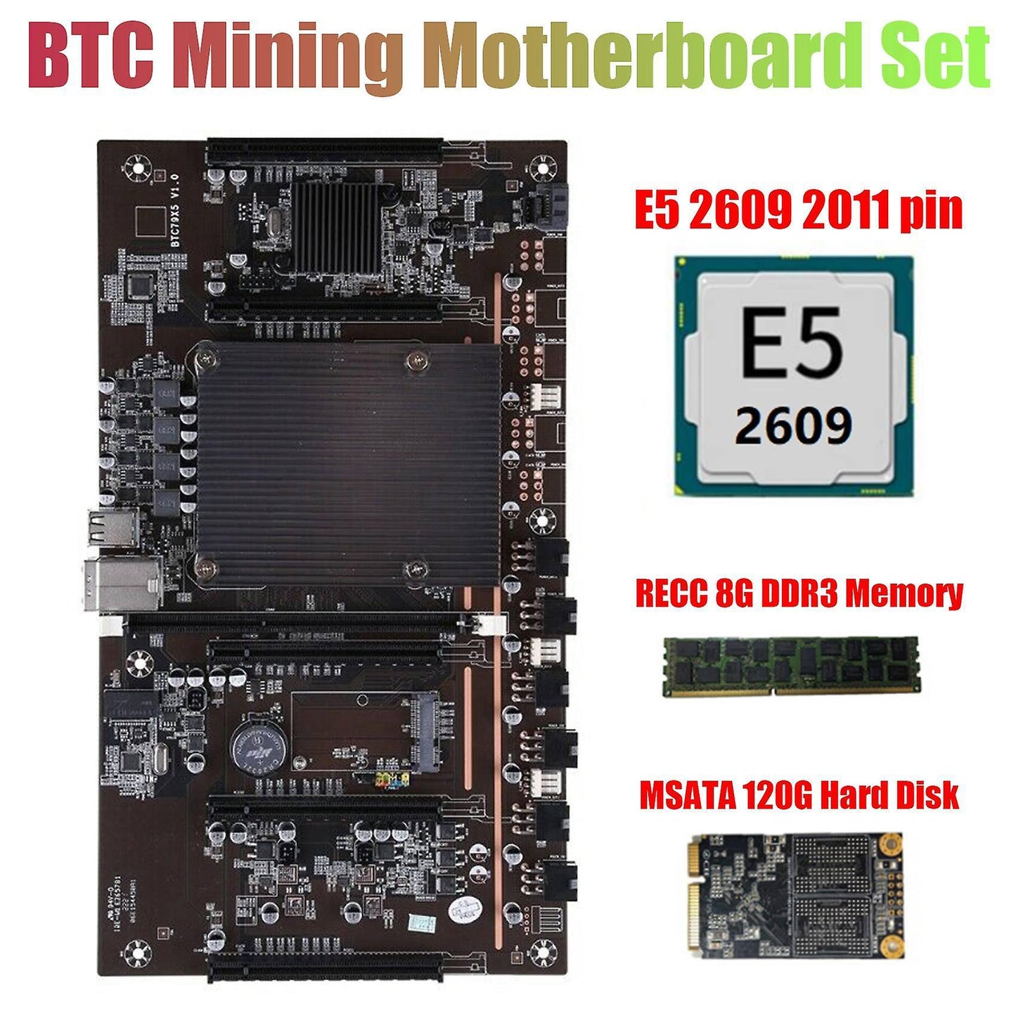 X79 H61 Btc Miner Motherboard 5x Pcie Support 3060 3070 3080 Graphics