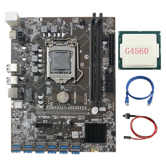 B250c Mining Motherboard with G4560 Cpu+switch Cable+rj45 Cable