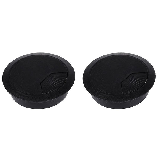 2x Computer Desk Table Grommet Cable Wire Hole Plastic Cover Black