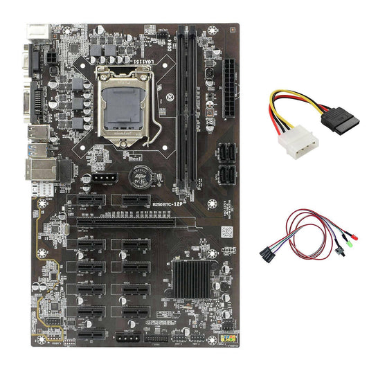 B250 Btc Mining Motherboard with Switch Cable with Light for Miner