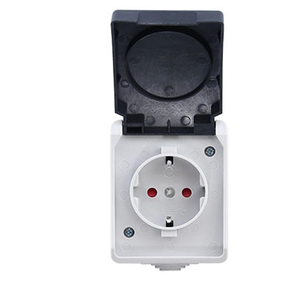 2p+e 16a 250v Ip44 Outdoor Power Socket with Cover Eu Plug(single)