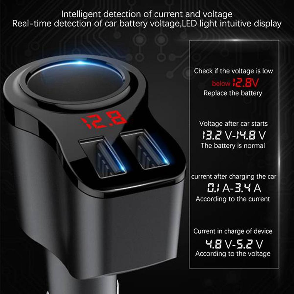 Car Charger Splitter 12v-24v Socket Power with Led Digital Display