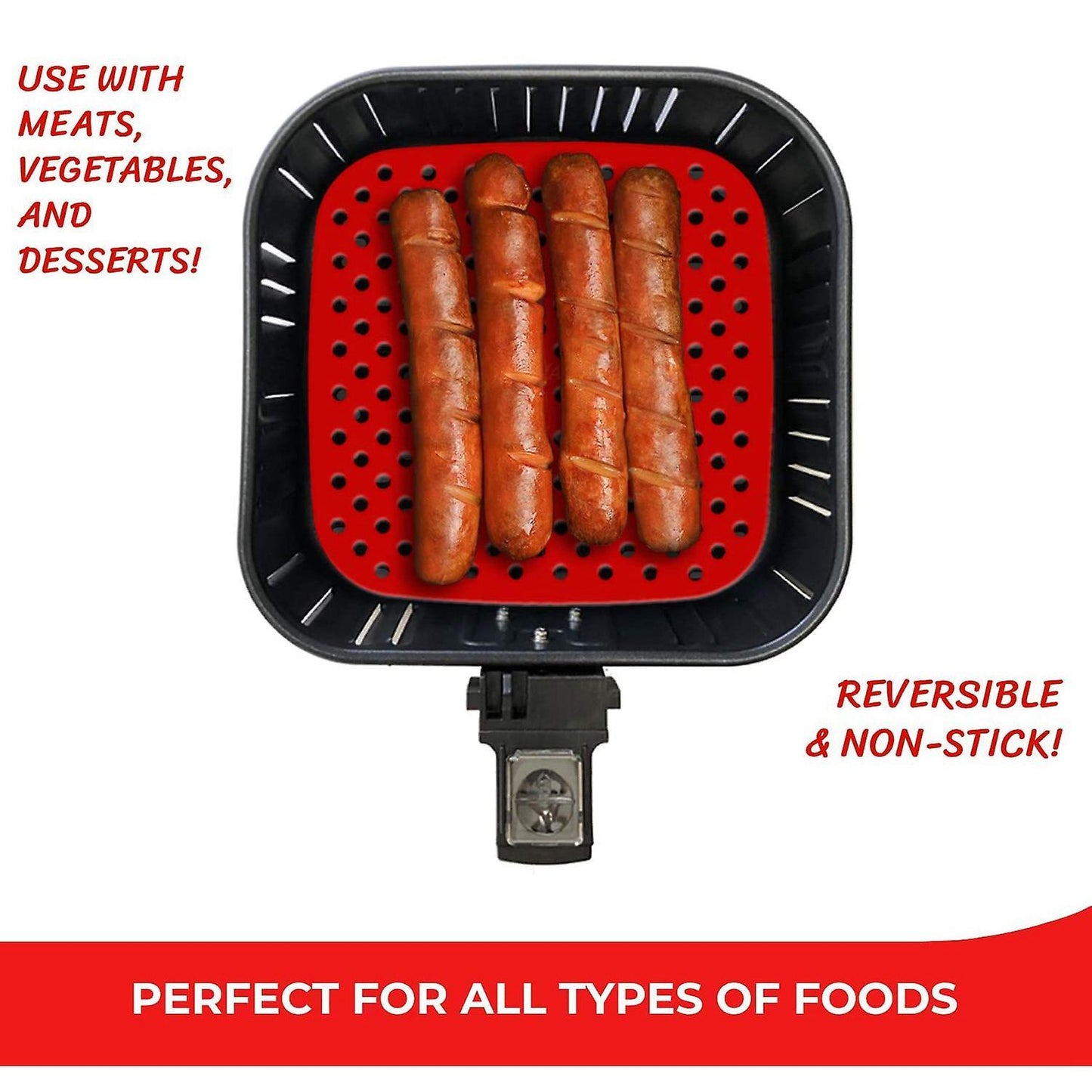 2 Pack Air Fryer Liners, Silicone Air Fryer Basket Mats,8.5 Inch