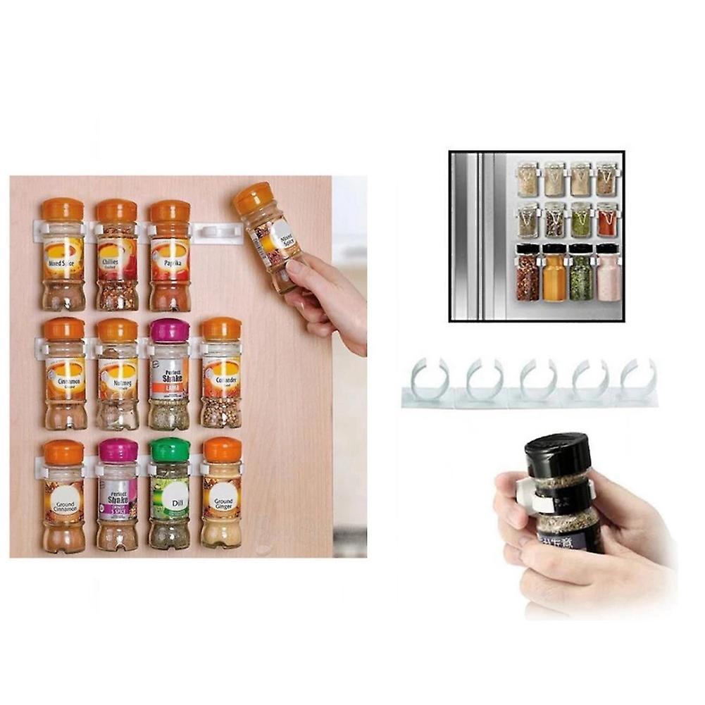 Kitchen Spice Jar Rack Wall-mounted Adhesive Seasoning Bottles Holder