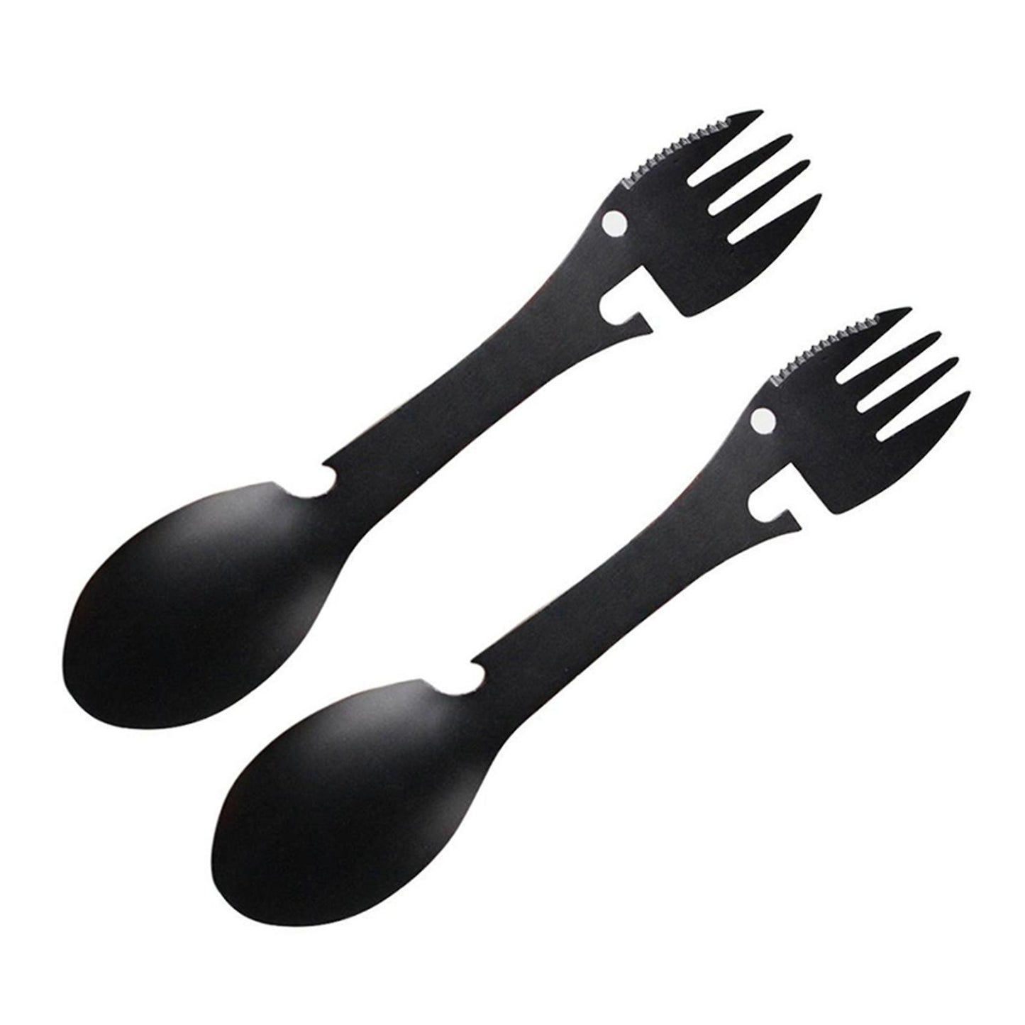 2x Multifunctional Equipment Cookware Spoon Fork Bottle Opener