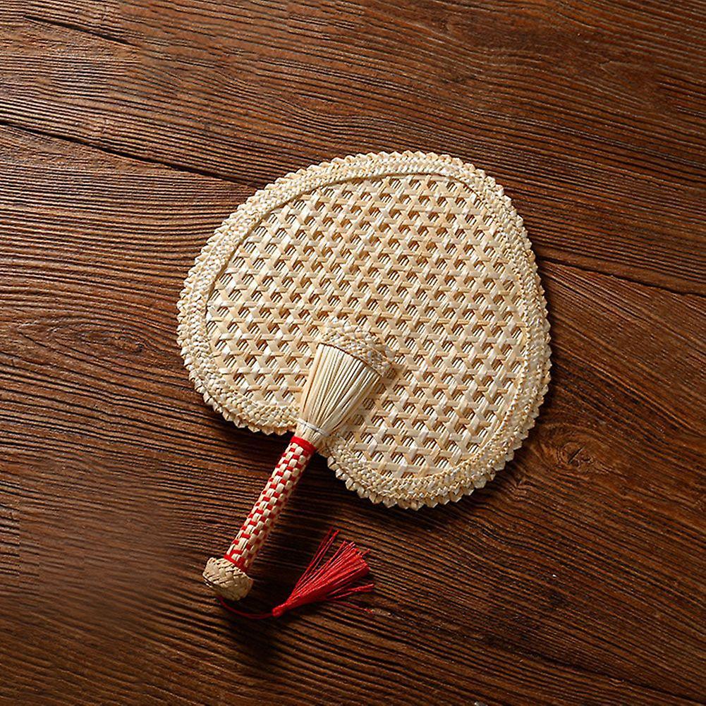 Hand-woven Woven Straw Hand Fan Hand-woven Decor Heart-shaped Fan