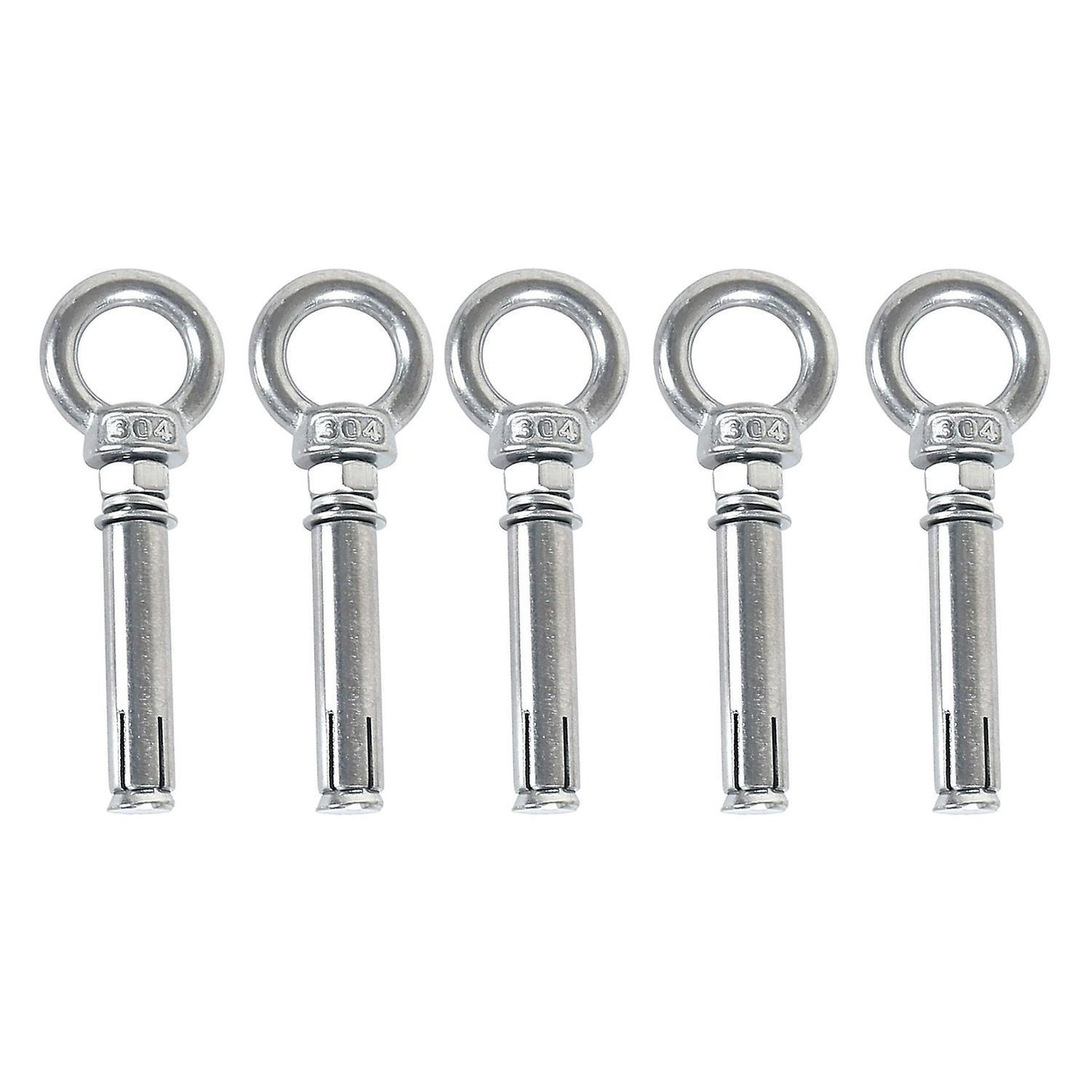 5pcs M8 X 60mm Expansion Bolt 304 Stainless Steel Expansion Eyebolt