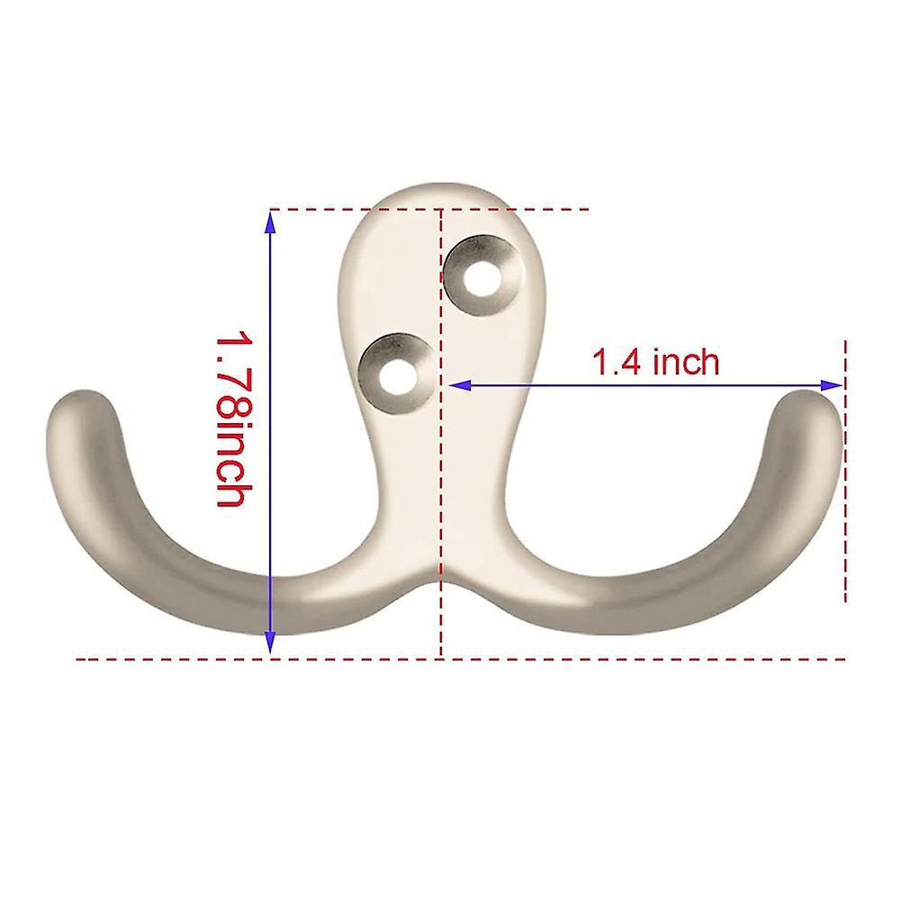 Double Prong Robe Wall Hooks Towel Hook for Bathroom Bedroom Hooks