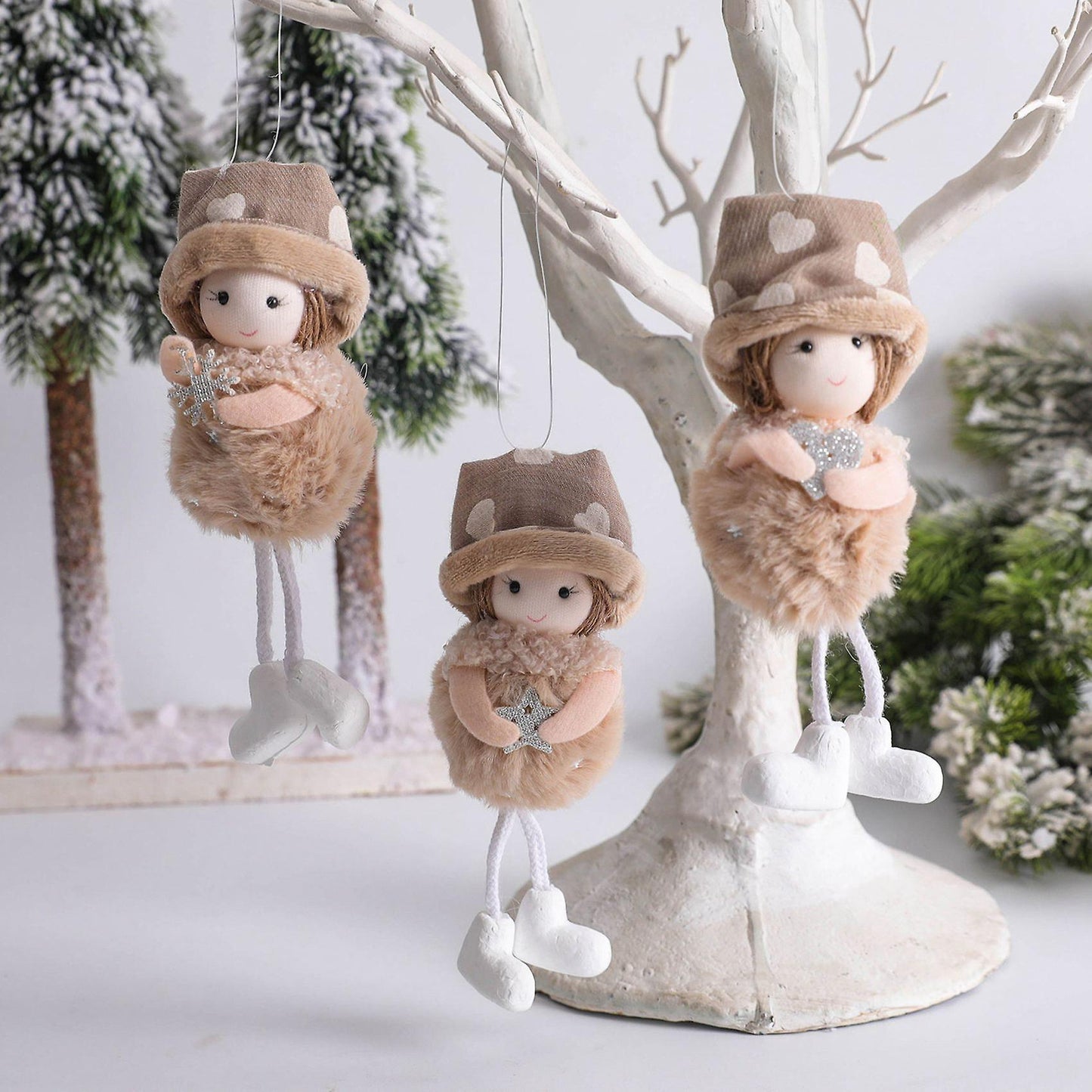 Christmas Girl Angel Plush Doll Hanging Pendant Xma Tree Decoration