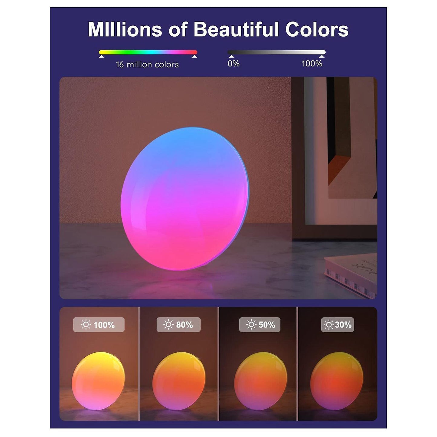 Sunrise Alarm Clock for Bedrooms, Colorful Lights Clock for Bedroom