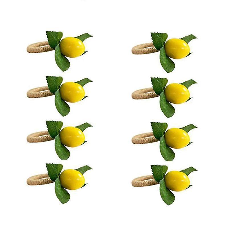 8pcs Simulation Lemon Plant Napkin Ring Fruit Meal Buckle Hotel Ring