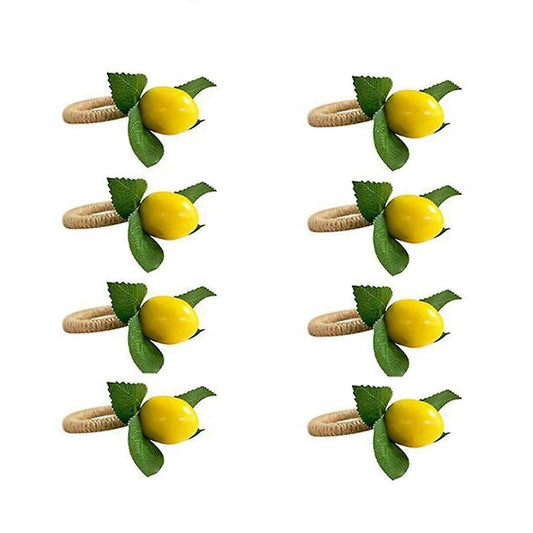 8pcs Simulation Lemon Plant Napkin Ring Fruit Meal Buckle Hotel Ring