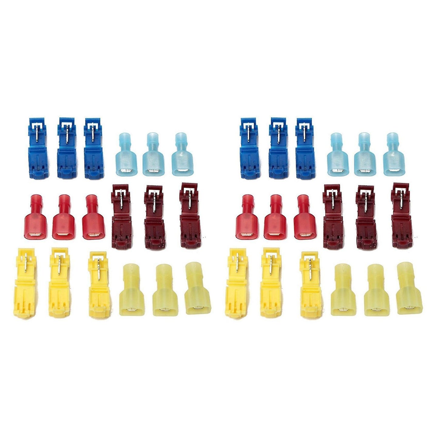 60pcs Quick Splice Electrical Terminals Female Spade Connectors Kit