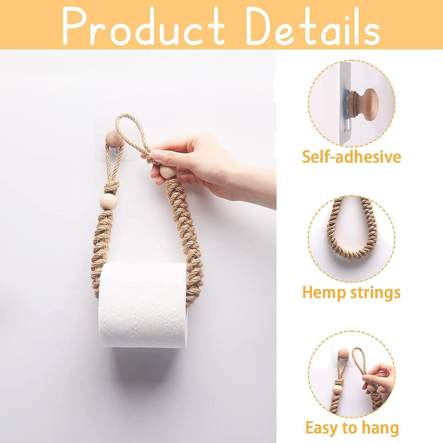 Toilet Paper Holder - Vintage Jute Rope Toilet Paper Holder