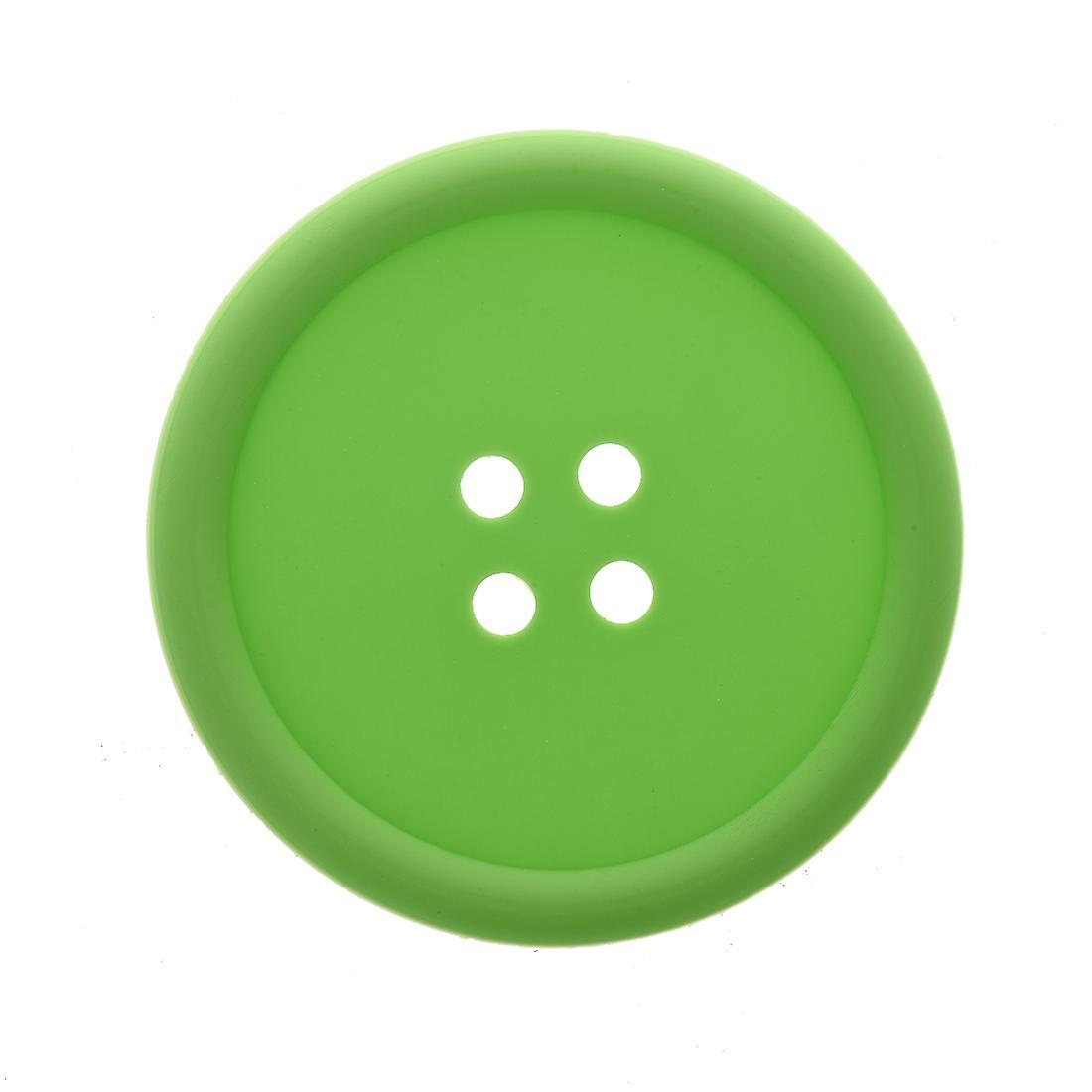 Big Button Silicone Coaster Fun Novelty Design Kitsch Retro Drinks Placemat - Green