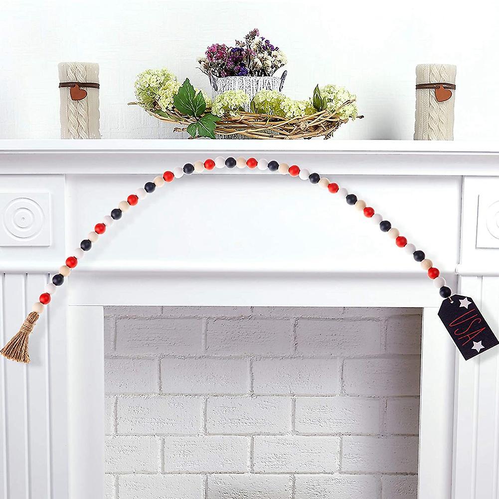 Independence Day Decorations Patriotic Wood Beads for 4th Of July