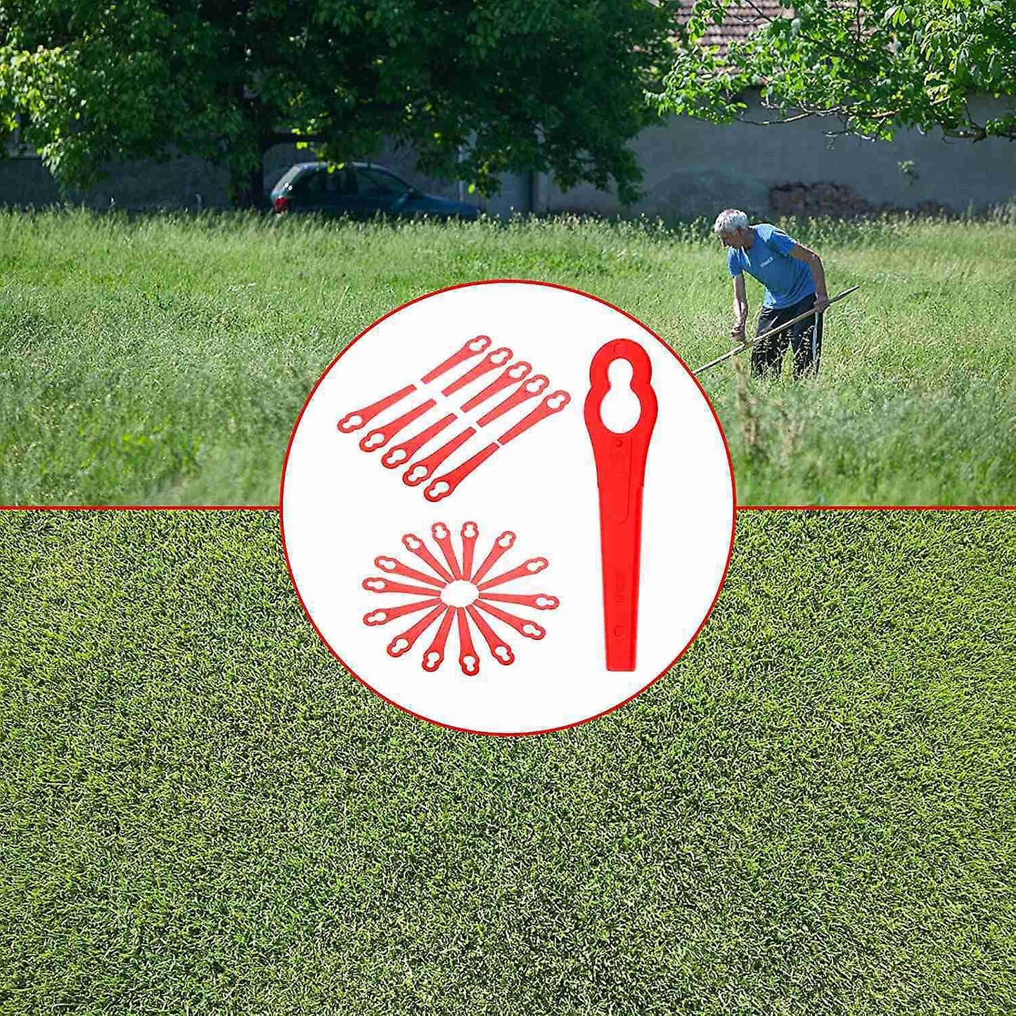 80 Pcs 8.3cm Plastic Grass Trimmer for Bosch Einhell Lawn Mower