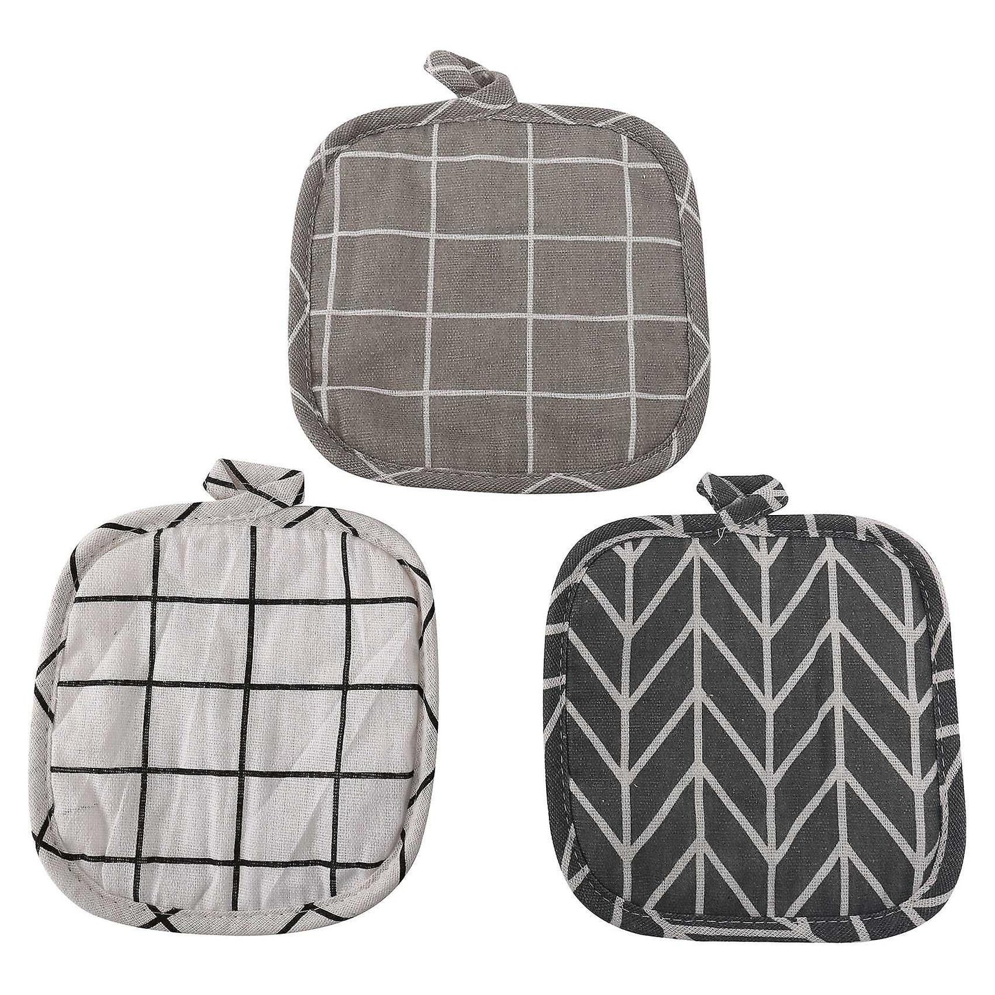 6 Pieces Cotton Pot Holders Machine Washable Heat Resistant Potholder