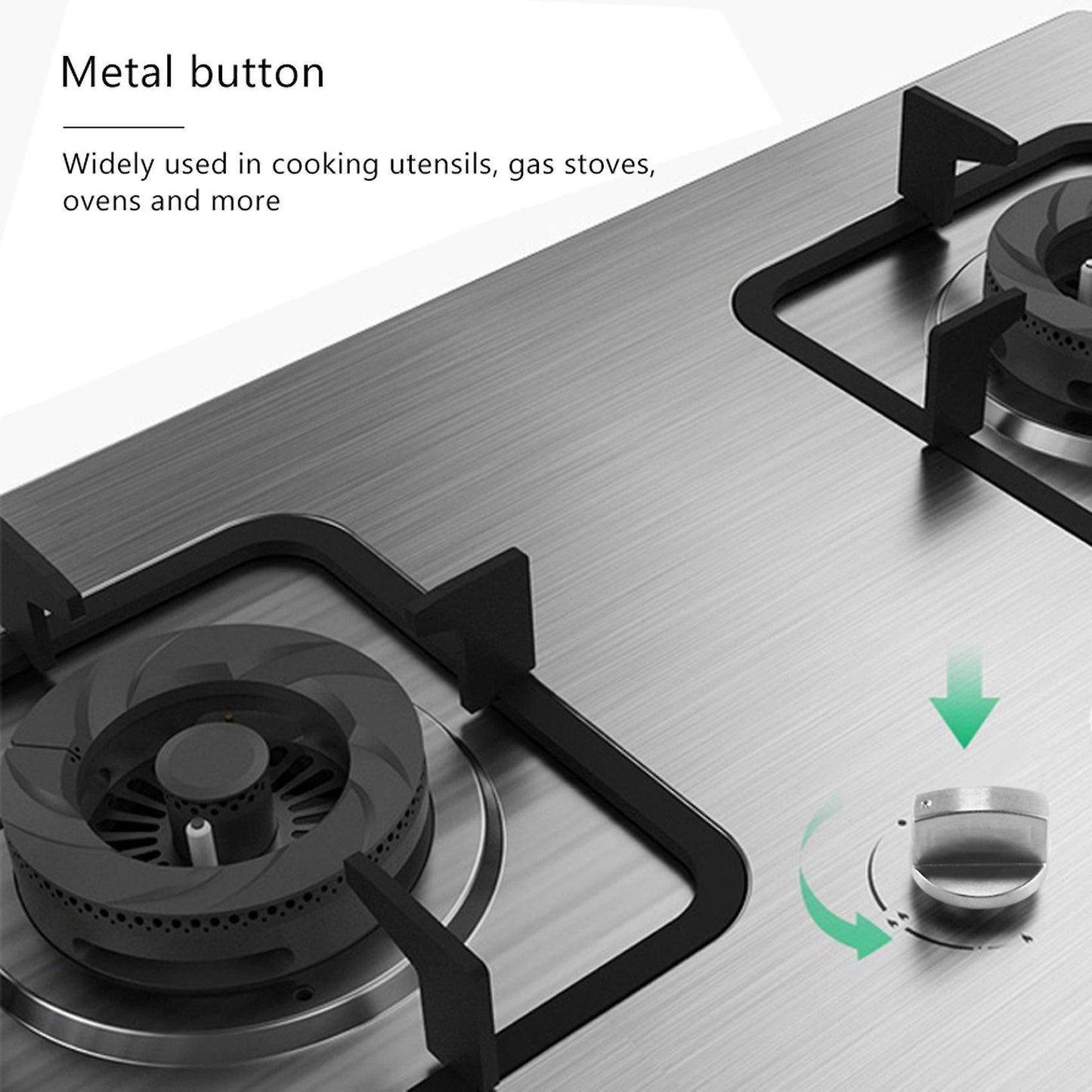 4 Pieces Metal Knob Gas Cooker Stove Knobs for The Kitchen 6mm