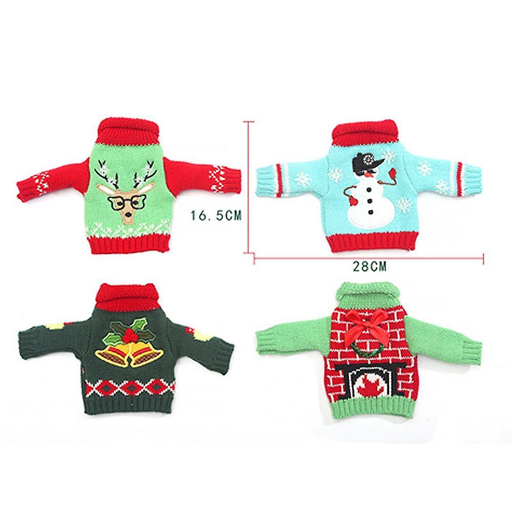 1 Pcs Christmas Wine Bottle Cover, Reusable Bottle Clothes, Bells